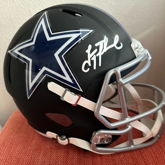 Troy Aikman Autographed Signed Dallas Cowboys Eclipse Black Replica Helmet - Picture 3 of 11